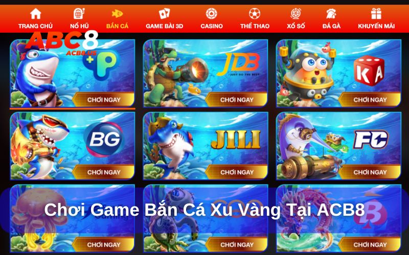 Bắn cá xu vàng là gì? Cách chơi bắn cá ăn xu vàng tại ACB8 Chơi bắn cá xu vàng tại nhà cái ACB8